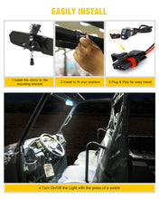 Load image into Gallery viewer, Xprite 13" UTV Center View Mirror w/ LED Lights &amp; Rocker Switch - Valiant Series - Default Title Alternate Image