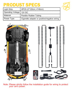 Xprite LED RGB Dancing Underbody Glow Kit [D1 Series] with Remote Control