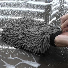 Load image into Gallery viewer, WASH&amp;WHIPS Chenille Premium Scratch-Free Microfiber Lint-Free Blue Wash Mitt 8&quot; x 10&quot;in &amp; Black Pitstop Particle Interceptor Alternate Image