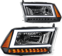 Load image into Gallery viewer, DNA Headlights for RAM 1500 / 2500 / 3500 / 4500 / 5500 (2010-2018) with C-Shaped LED DRL &amp; Sequential Signals Lights Alternate Image