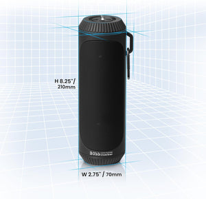 Boss Audio System BOLT Portable Bluetooth Speaker - Black (Pair) with TWS, Flashlight, and Weatherproof Design