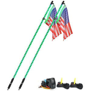 Xprite Twister Series Spiral Solid Color LED Flag Pole Whip Light - Multiple Length Options