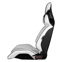 Load image into Gallery viewer, BRAUM Alpha-X Seats (Reclinable w/ Carbon Fiber Look Back) White / Red / Black Alternate Image