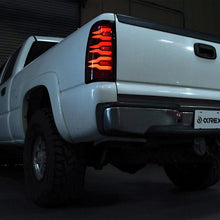 Load image into Gallery viewer, AlphaRex LED Tail Lights for Chevy Silverado &amp; GMC Sierra 1500 / 1500HD / 2500HD / 3500HD (99-07) Luxx Series with Sequential Turn Signal - Alpha-Black / Black / Black Red Alternate Image