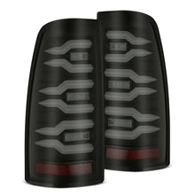 Load image into Gallery viewer, AlphaRex LED Tail Lights for Chevy Silverado &amp; GMC Sierra 1500 / 1500HD / 2500HD / 3500HD (99-07) Luxx Series with Sequential Turn Signal - Alpha-Black / Black / Black Red Alternate Image