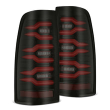 Load image into Gallery viewer, AlphaRex LED Tail Lights for Chevy Silverado &amp; GMC Sierra 1500 / 1500HD / 2500HD / 3500HD (99-07) Luxx Series with Sequential Turn Signal - Alpha-Black / Black / Black Red Alternate Image