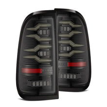 Load image into Gallery viewer, AlphaRex LED Tail Lights for Ford F250 / F350 Super Duty (99-16) F250 Light Duty (97-99) F150 (97-03) F150 Heritage (04) Luxx Series with Sequential Signal - Alpha-Black / Black / Black Red Alternate Image