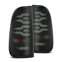 Load image into Gallery viewer, AlphaRex LED Tail Lights for Ford F250 / F350 Super Duty (99-16) F250 Light Duty (97-99) F150 (97-03) F150 Heritage (04) Luxx Series with Sequential Signal - Alpha-Black / Black / Black Red Alternate Image