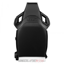 Load image into Gallery viewer, BRAUM Alpha-X Seats (Reclinable w/ Carbon Fiber Look Back) White / Red / Black Alternate Image