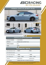Load image into Gallery viewer, BC Racing Coilovers Honda Civic Si (2022-2025) Adjustable Dampening - A-162-BR - No - Standard Range / No - BC Springs Alternate Image