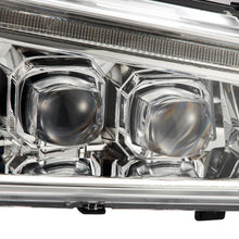Load image into Gallery viewer, AlphaRex LED Projector Headlights Chevy Avalanche w/o Body Cladding (02-06) [3D Ice-Cube LED - NOVA Series w/ DRL] Alpha-Black / Chrome / Black Alternate Image