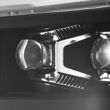 Load image into Gallery viewer, AlphaRex LED Projector Headlights Chevy Silverado 1500 (14-16) [3D Ice-Cube LED - NOVA Series w/ DRL] Black / Chrome / Jet Black - Black Alternate Image
