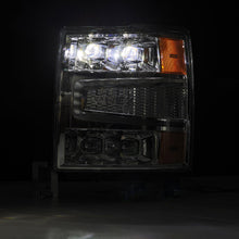 Load image into Gallery viewer, AlphaRex LED Projector Headlights Chevy Silverado 1500 (14-16) [3D Ice-Cube LED - NOVA Series w/ DRL] Black / Chrome / Jet Black - Black Alternate Image