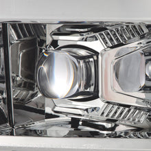 Load image into Gallery viewer, AlphaRex LED Projector Headlights Chevy Silverado 1500 (14-16) [3D Ice-Cube LED - NOVA Series w/ DRL] Black / Chrome / Jet Black - Black Alternate Image