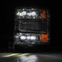 Load image into Gallery viewer, AlphaRex LED Projector Headlights Chevy Silverado 1500 (14-16) [3D Ice-Cube LED - NOVA Series w/ DRL] Black / Chrome / Jet Black - Black Alternate Image