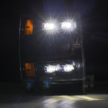 Load image into Gallery viewer, AlphaRex LED Projector Headlights Chevy Silverado 1500 (14-16) [3D Ice-Cube LED - NOVA Series w/ DRL] Black / Chrome / Jet Black - Black Alternate Image