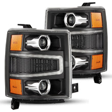 Load image into Gallery viewer, AlphaRex Projector Headlights Chevy Silverado (14-15) G2 Version Pro Series - Sequential - Alpha-Black / Black / Chrome - Black Alternate Image