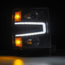 Load image into Gallery viewer, AlphaRex Projector Headlights Chevy Silverado (14-15) G2 Version Pro Series - Sequential - Alpha-Black / Black / Chrome - Black Alternate Image