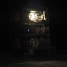 Load image into Gallery viewer, AlphaRex Projector Headlights Chevy Silverado (14-15) G2 Version Pro Series - Sequential - Alpha-Black / Black / Chrome - Black Alternate Image