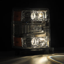 Load image into Gallery viewer, AlphaRex Projector Headlights Chevy Silverado (14-15) G2 Version Pro Series - Sequential - Alpha-Black / Black / Chrome - Black Alternate Image