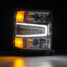 Load image into Gallery viewer, AlphaRex Projector Headlights Chevy Silverado (14-15) G2 Version Pro Series - Sequential - Alpha-Black / Black / Chrome - Black Alternate Image