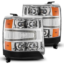 Load image into Gallery viewer, AlphaRex LED Projector Headlights Chevy Silverado 1500 (16-18) [3D Ice-Cube LED - NOVA Series w/ DRL] Black / Chrome / Jet Black - Chrome / w/ Converter Alternate Image