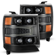 Load image into Gallery viewer, AlphaRex LED Projector Headlights Chevy Silverado 1500 (16-18) [3D Ice-Cube LED - NOVA Series w/ DRL] Black / Chrome / Jet Black - Alpha-Black / w/ Converter Alternate Image