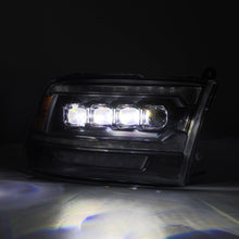 Load image into Gallery viewer, AlphaRex LED Projector Headlights Dodge Ram (09-18) [3D Ice-Cube LED - NOVA Series w/ DRL] Black / Chrome / Jet Black Alternate Image