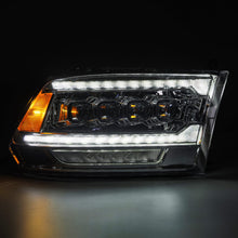 Load image into Gallery viewer, AlphaRex LED Projector Headlights Dodge Ram (09-18) [3D Ice-Cube LED - NOVA Series w/ DRL] Black / Chrome / Jet Black Alternate Image