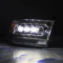 Load image into Gallery viewer, AlphaRex LED Projector Headlights Dodge Ram (09-18) [3D Ice-Cube LED - NOVA Series w/ DRL] Black / Chrome / Jet Black Alternate Image