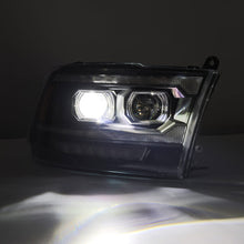 Load image into Gallery viewer, AlphaRex LED Projector Headlights Dodge Ram (09-18) [5th Gen Version LUXX Series - DRL Light Tube] Alpha-Black / Black / Chrome - Black / w/ Converter Alternate Image