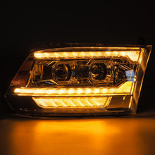Load image into Gallery viewer, AlphaRex Projector Headlights Dodge Ram (09-18) G2 Version Pro Series - Sequential - Alpha-Black / Black / Chrome - Alpha-Black Alternate Image