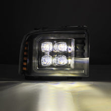 Load image into Gallery viewer, AlphaRex LED Projector Headlights Ford Excursion (05-07) [3D Ice-Cube LED - NOVA Series w/ DRL] Alpha-Black or Black - Alpha-Black Alternate Image