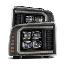 Load image into Gallery viewer, AlphaRex LED Projector Headlights Ford Excursion (05-07) [3D Ice-Cube LED - NOVA Series w/ DRL] Alpha-Black or Black - Black Alternate Image