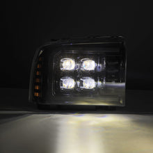 Load image into Gallery viewer, AlphaRex LED Projector Headlights Ford Excursion (05-07) [3D Ice-Cube LED - NOVA Series w/ DRL] Alpha-Black or Black - Alpha-Black Alternate Image