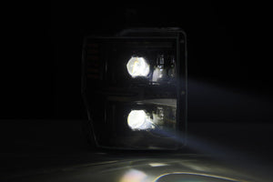 AlphaRex LED Projector Headlights Ford Super Duty (08-10) [LUXX Series - DRL Light Tube] Black or Alpha-Black