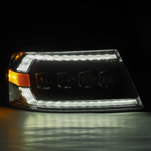 Load image into Gallery viewer, AlphaRex LED Projector Headlights Ford F150 (04-08) [3D Ice-Cube LED - NOVA Series w/ DRL] Alpha-Black / Black / Chrome - Alpha-Black Alternate Image