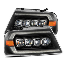 Load image into Gallery viewer, AlphaRex LED Projector Headlights Lincoln Mark LT (06-08) [3D Ice-Cube LED - NOVA Series w/ DRL] Alpha-Black / Black / Chrome - Black Alternate Image
