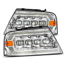 Load image into Gallery viewer, AlphaRex LED Projector Headlights Ford F150 (04-08) [3D Ice-Cube LED - NOVA Series w/ DRL] Alpha-Black / Black / Chrome - Chrome Alternate Image