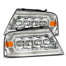 Load image into Gallery viewer, AlphaRex LED Projector Headlights Lincoln Mark LT (06-08) [3D Ice-Cube LED - NOVA Series w/ DRL] Alpha-Black / Black / Chrome - Chrome Alternate Image