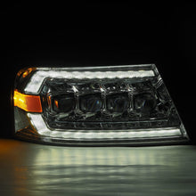 Load image into Gallery viewer, AlphaRex LED Projector Headlights Lincoln Mark LT (06-08) [3D Ice-Cube LED - NOVA Series w/ DRL] Alpha-Black / Black / Chrome - Alpha-Black Alternate Image