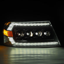 Load image into Gallery viewer, AlphaRex LED Projector Headlights Ford F150 (04-08) [3D Ice-Cube LED - NOVA Series w/ DRL] Alpha-Black / Black / Chrome - Alpha-Black Alternate Image