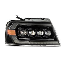 Load image into Gallery viewer, AlphaRex LED Projector Headlights Ford F150 (04-08) [3D Ice-Cube LED - NOVA Series w/ DRL] Alpha-Black / Black / Chrome - Alpha-Black Alternate Image