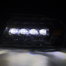 Load image into Gallery viewer, AlphaRex LED Projector Headlights Ford F150 (04-08) [3D Ice-Cube LED - NOVA Series w/ DRL] Alpha-Black / Black / Chrome - Alpha-Black Alternate Image