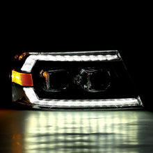 Load image into Gallery viewer, AlphaRex LED Projector Headlights Lincoln Mark LT (06-08) [LUXX Series - DRL Light Tube] Black / Chrome / Alpha-Black Alternate Image