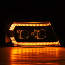 Load image into Gallery viewer, AlphaRex LED Projector Headlights Ford F150 (04-08) [LUXX Series - DRL Light Tube] Black / Chrome / Alpha-Black - Alpha-Black Alternate Image
