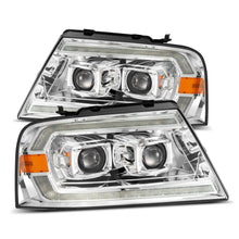 Load image into Gallery viewer, AlphaRex LED Projector Headlights Ford F150 (04-08) [LUXX Series - DRL Light Tube] Black / Chrome / Alpha-Black - Chrome Alternate Image