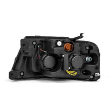 Load image into Gallery viewer, AlphaRex LED Projector Headlights Ford F150 (04-08) [LUXX Series - DRL Light Tube] Black / Chrome / Alpha-Black - Alpha-Black Alternate Image