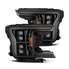 Load image into Gallery viewer, AlphaRex LED Projector Headlights Ford F150 (18-20) [3D Ice Cube LED - NOVA Series w/ DRL] 14th Gen Style Black or Jet Black - Alpha-Black / w/ Converter Alternate Image