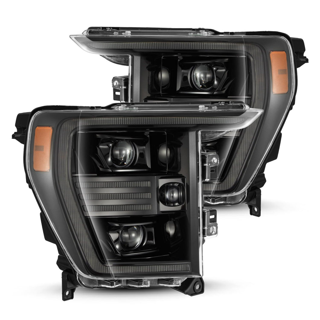 AlphaRex Projector Headlights Ford F150 w/ Halogen Headlights Only (21-23) Pro Series - Sequential - Alpha-Black or Black